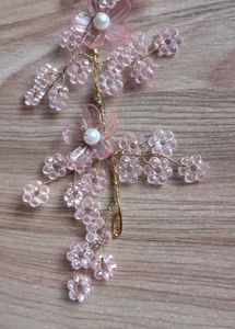 Pink Beaded Floral Headband