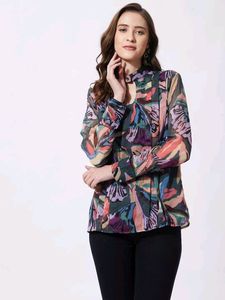 Chiffon Pleated Floral Pink Top