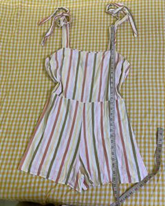 Striped Tie-Strap Romper Fits S/M