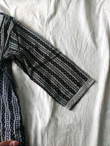 Black And White Short Kurti