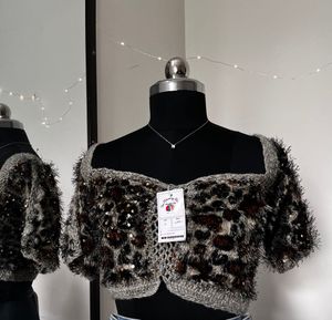 Animal Print Frill Top