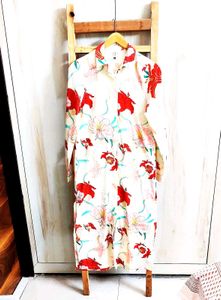 Floral Print Long Shirt Bust Size-34-36