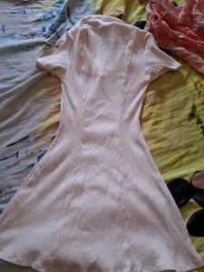 White Ribbed Mini Dress