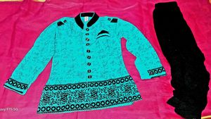 Unique Turquoise & Black Pant Set