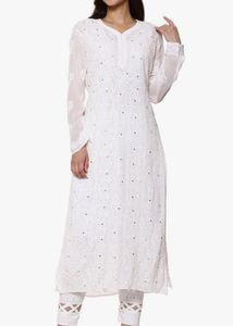 Viscose Mukaish Chikankari Kurti