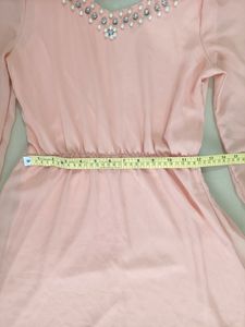 Baby Pink Formal Office Long Dress