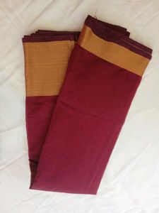 Maroon Cotton Silk Saree