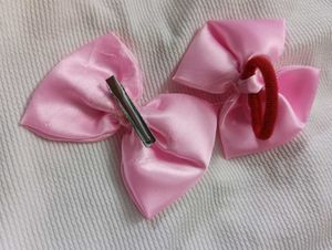 Embriodery Cute Pink Hair Bows (Set of 2)