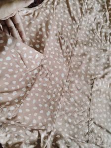 Beige Polka Dot Short Jumpsuit -Lightweight
