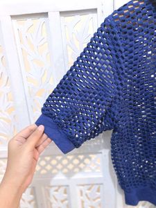 Blue Mesh Chic Top B