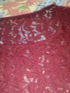 Maroon Net Top
