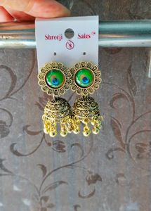 Peacock Jhumka Earrings