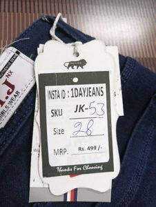 JK-53 Size-28 (Sale) Latest Ladies high waist Jean