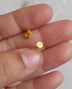 Green Stone Earrings Studs