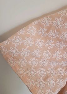 Peach Floral Lucknowi Kadhai Top/Kurti