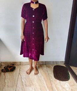 Velvet Frock For Womens