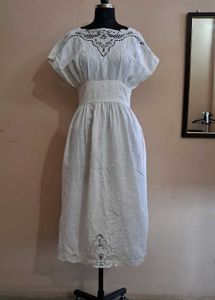 Vintage White Embroidered Dress