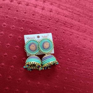 Turquoise Jhumka Earrings