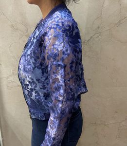 MADAME Floral Cropped Bomber Jacket