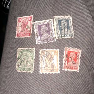 6 BRITISH INDIA Emperor Stamps