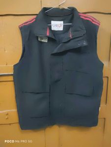 Stylish Black Vest with Red Stripes