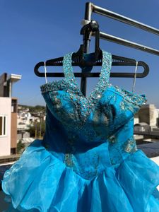 Turquoise Ruffle Gown