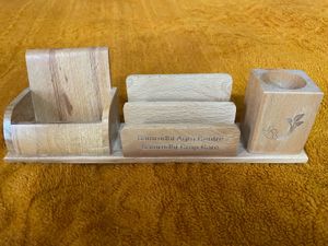 3 In 1 Wooden Desk Organizer