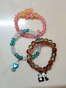 Beaded Charm Bracelets (Set of 3)