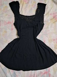 Black Crochet Boho Dress