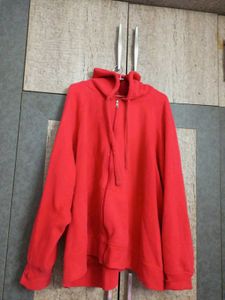 Red PLUSSIZE Zip-Up Hoodie