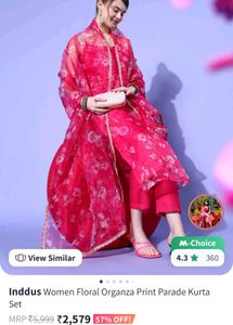 Pink Kurti Set With dupatta