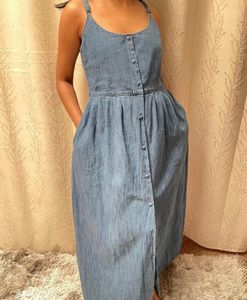 EE-Stunning Blue Denim One Piece Dress