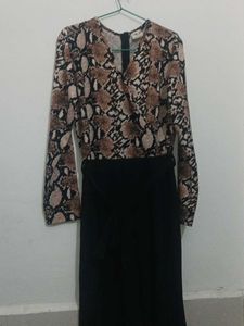 Snakeskin Print Midi Dress