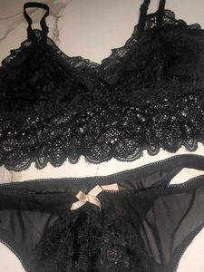 Ruffled Lace Bralette &amp; Thong Duo