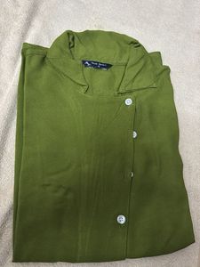 Olive Green Button-Up Shirt