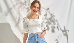 Floral Embroidered Crop Top