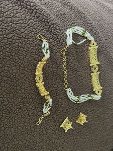 Elegant  Jewellery Set Choker Earrings &amp; Bracelet