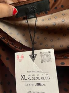 Zara Brown Polka Dot Maxi Skirt