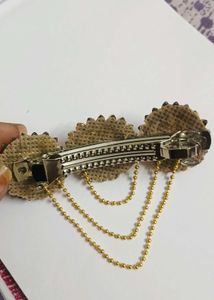 Floral Hair Clip with Chain