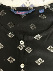 Fusion Printed Black Kurta