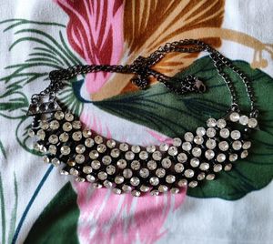 Oxidised Rhinestones Chokar/ Necklace