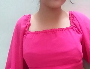 Hot Pink Wrap Top For Women