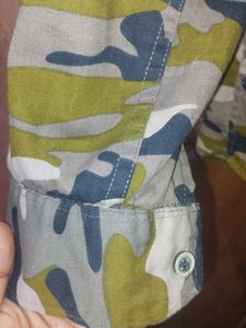 Camo Print Button-Down Shirt