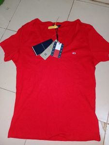 Red Tommy Hilfiger Tee