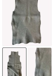 Gray Knit Turtleneck Vest