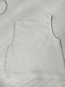 White Sleeveless Crop Top