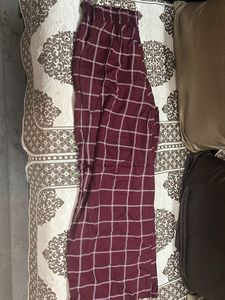 Maroon Checkered Kurta Set
