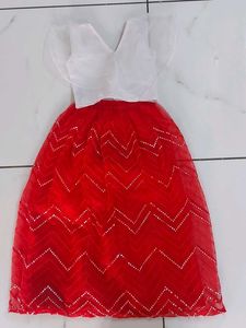 Red & White Party Lehenga Choli