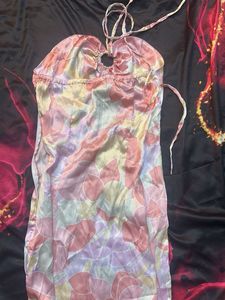 Floral Halter Mini Dress