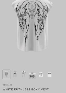 GENRAGE White Ruthless Boxy Vest